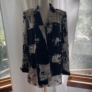 Abstract Black and White Blazer Clothe The Globe Lighter Weight Large